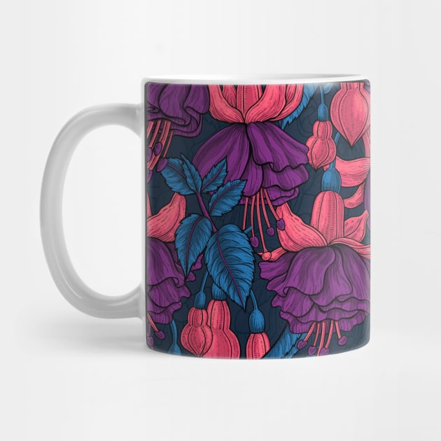 Fuchsia on dark blue by katerinamk